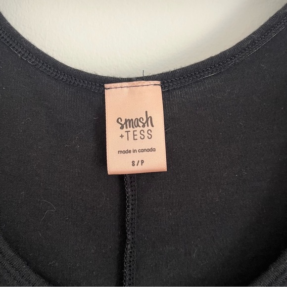 Smash + Tess Black ruffle Sleeveless stretchy Jumpsuit size small bamboo cotton - Picture 12 of 12